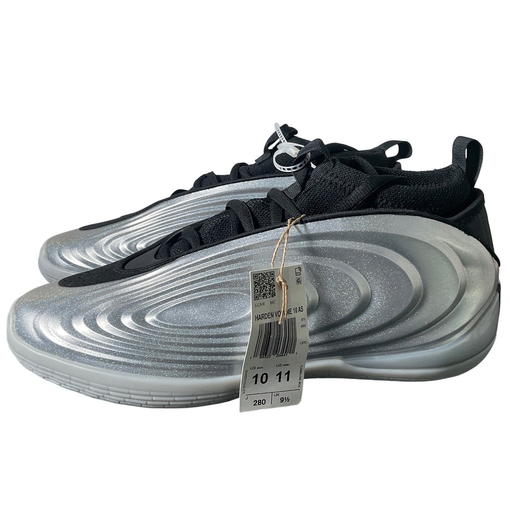 Adidas Harden Volume 10 All-Star Mens Basketball Shoes Silver Black KJ1454 Sz10